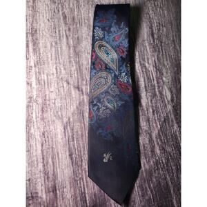 Don Roper Beverly Hills Paisley Blue‎ Polyester Silk USA Tie